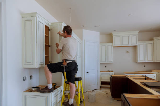 Kitchen island installation in Morton by JMT Kitchen Cabinet